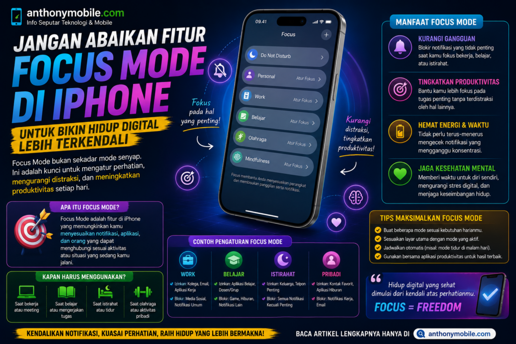 Jangan Abaikan Fitur Focus Mode di iPhone untuk Bikin Hidup Digital Lebih Terkendali