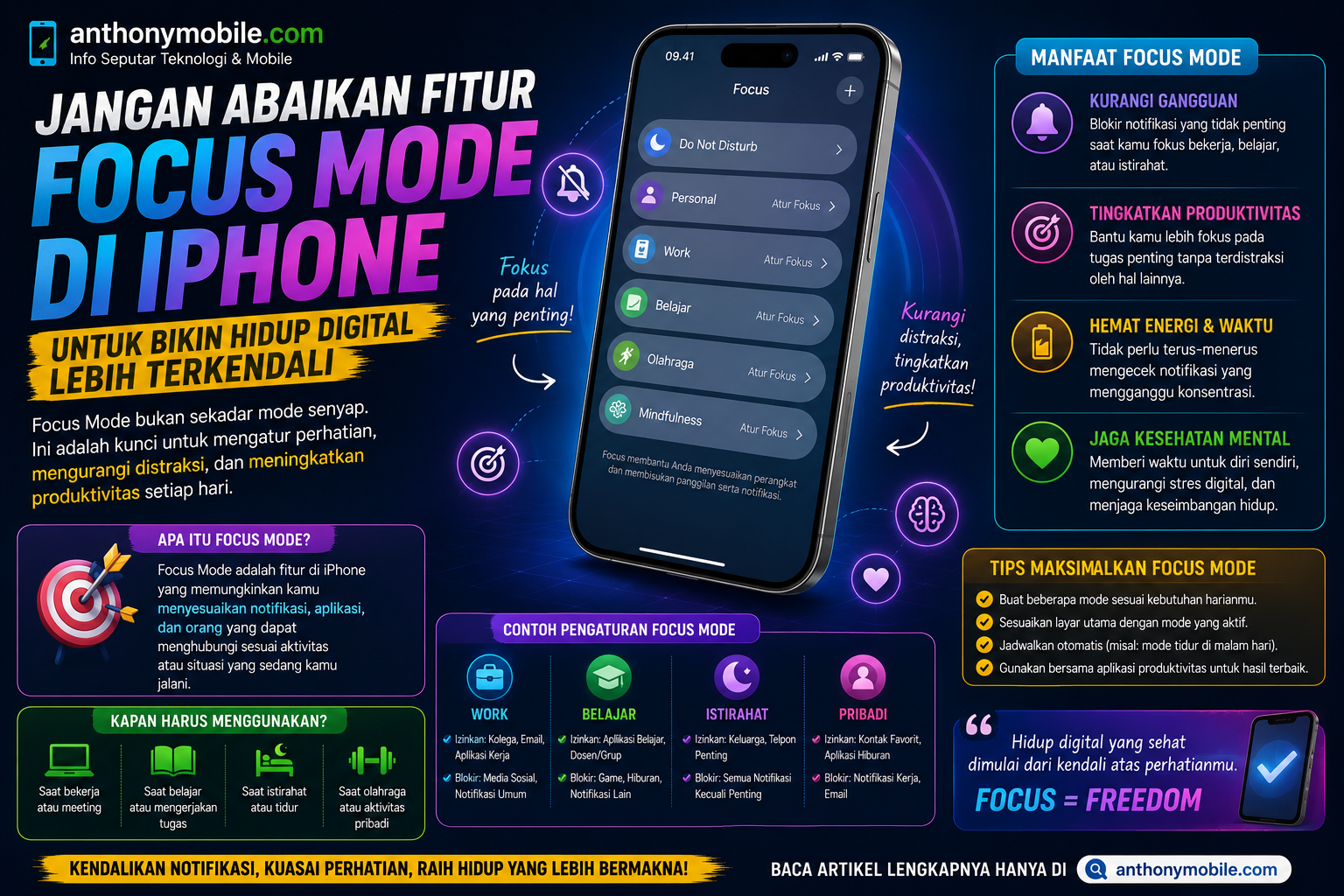 Jangan Abaikan Fitur Focus Mode di iPhone untuk Bikin Hidup Digital Lebih Terkendali