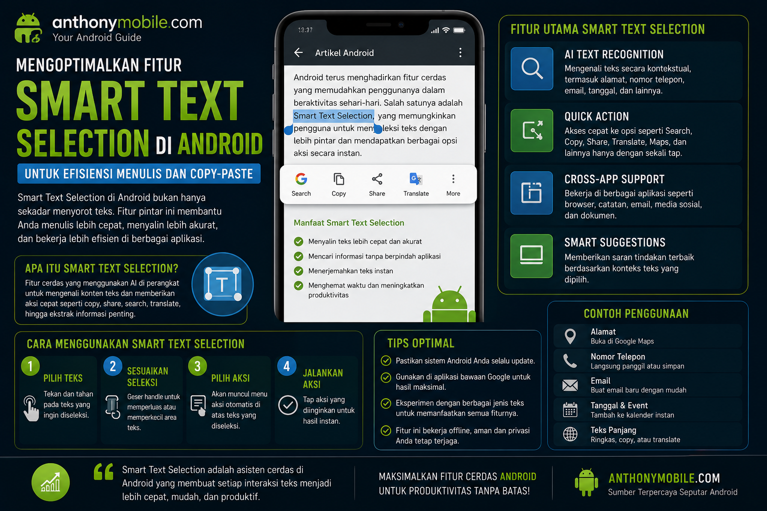 Mengoptimalkan Fitur Smart Text Selection di Android untuk Efisiensi Menulis dan Copy-Paste