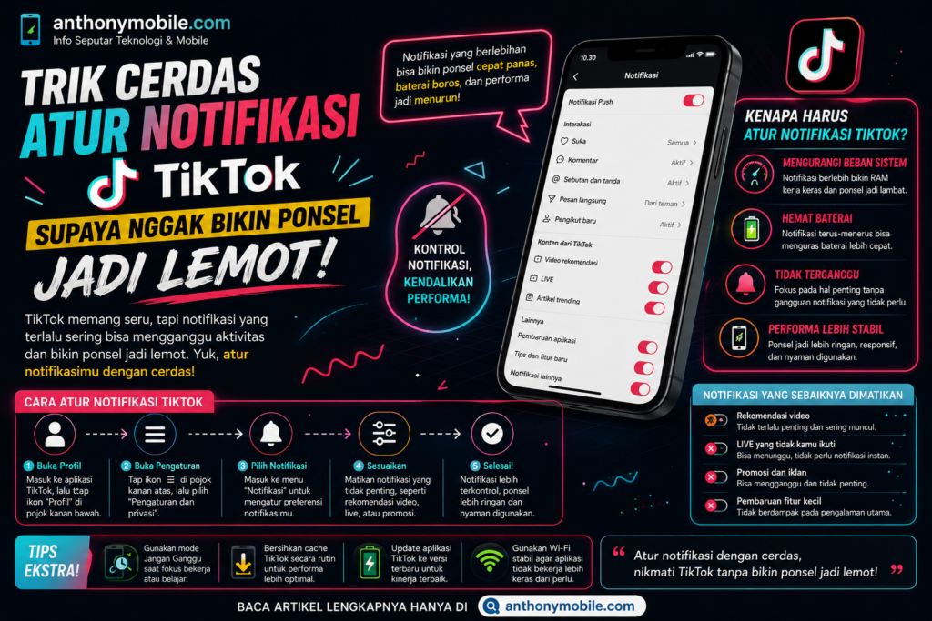 Trik Cerdas Atur Notifikasi TikTok Supaya Nggak Bikin Ponsel Jadi Lemot
