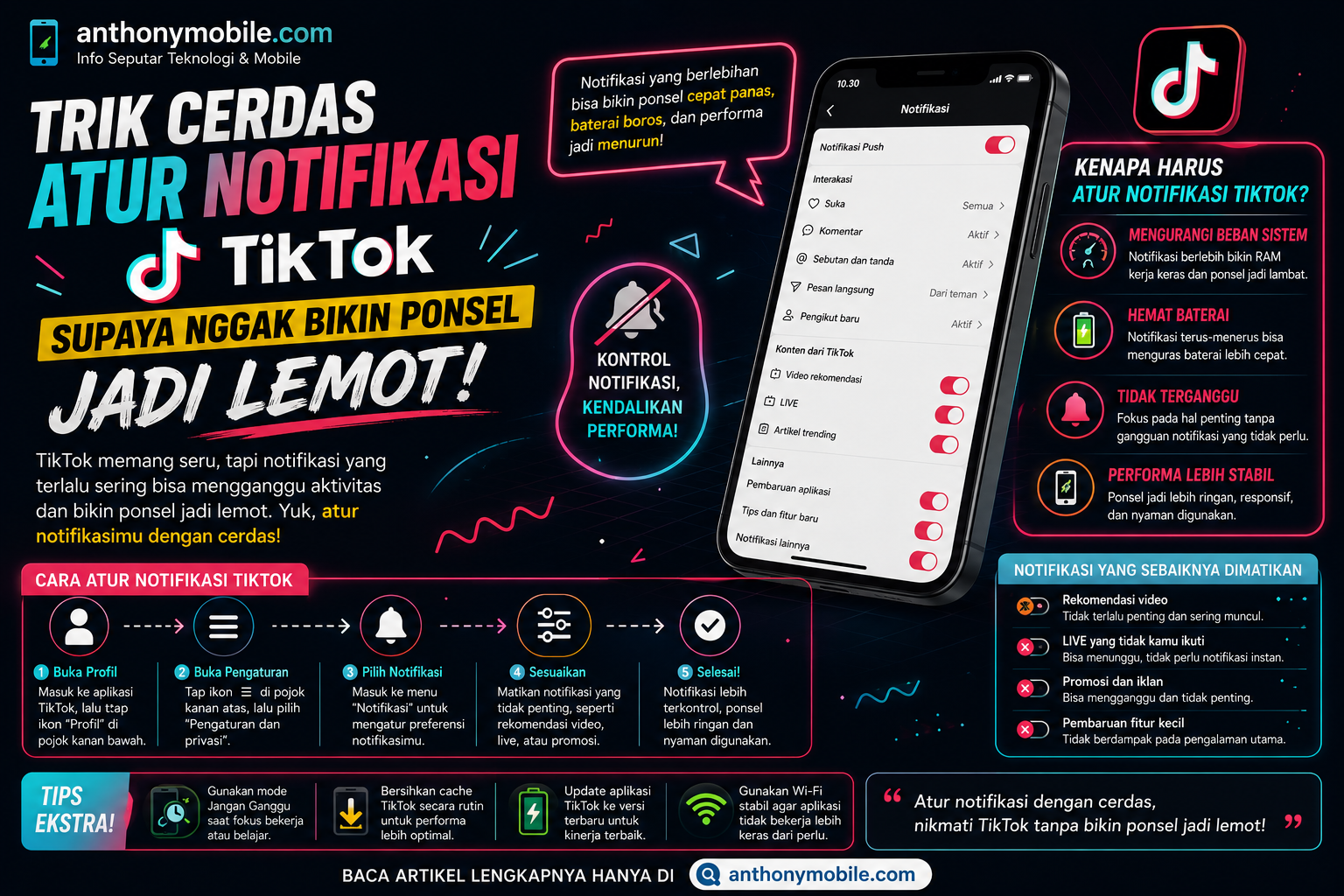 Trik Cerdas Atur Notifikasi TikTok Supaya Nggak Bikin Ponsel Jadi Lemot