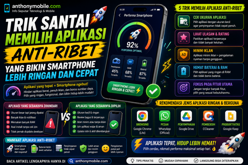 Trik Santai Memilih Aplikasi Anti-Ribet yang Bikin Smartphone Lebih Ringan dan Cepat
