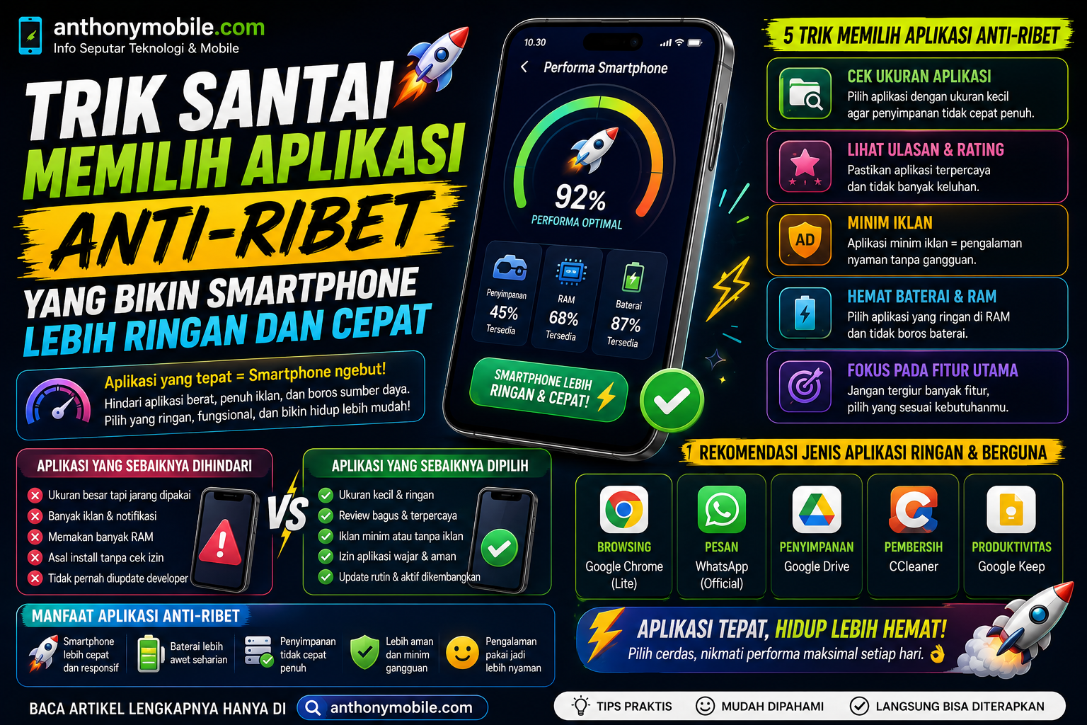 Trik Santai Memilih Aplikasi Anti-Ribet yang Bikin Smartphone Lebih Ringan dan Cepat